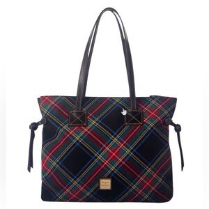 Dooney & Bourke Red and Blue Plaid Tartan Tote